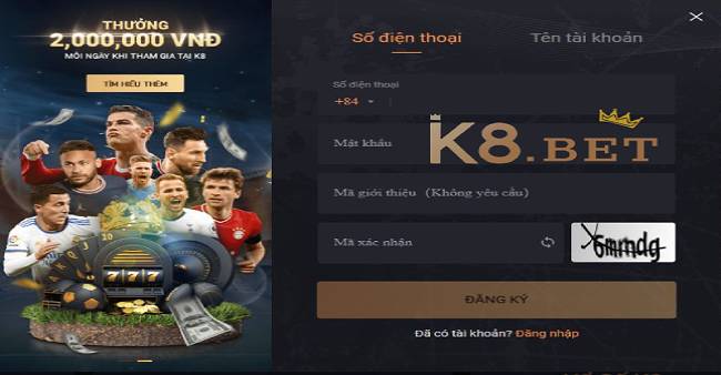 Đăng ký nhanh tay - nhân ngay thưởng lớn K8BET